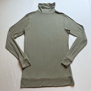 AMBUSH light sage olive army green turtleneck‎ logo embroidered long sleeve Tee